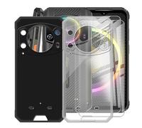 BUNAL Funda para Ulefone Armor 21 (6.58") Teléfono + (2 Piezas) Protector de Pantalla, Antigolpes Funda de Silicona a Prueba de Caídas Funda para Protectora TPU Suave-Negro+Transparent