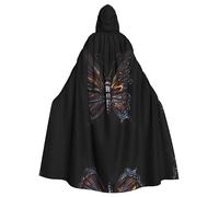 BUNAL Poncho con capucha de mariposa misteriosa sin cremallera, viene con una capucha de gran tamaño, cómoda y suave, lo que te permite disfrutar de la fiesta al máximo, Negro -, talla única