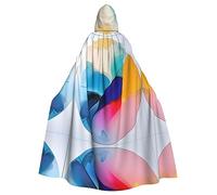 BUNAL Poncho redondo con capucha de acuarela sin cremallera, viene con una capucha de gran tamaño, cómoda y suave, lo que te permite disfrutar de la fiesta al máximo, Negro -, talla única