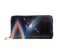 BUNAL Un fascinante universo elegante cartera multifuncional, diseño minimalista, 12 ranuras para tarjetas de crédito, protección plegable multicapa para tus tarjetas y artículos esenciales, Negro -,