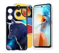 BUNALFaa Funda Negra para ZTE Nubia Music 2 (6.70") Teléfono + Cristal Templado, Capa Antigolpes y Antiarañazos Protector Silicona Funda Móvil - Expresiones chulas