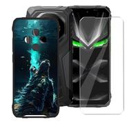 BUNALFaa Funda para Blackview Fort 1 (6.56") Móvil Case + Cristal Templado Protector de Pantalla Capa Antigolpes y Antiarañazos Protector Black Silicona Carcasas para -Relajarse