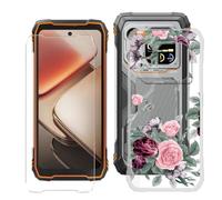 BUNALFaa Funda para Blackview Xplore X1 (6.78") Teléfono + Protectores de Pantalla 9H Dureza Vidrio Templado, Antigolpes y Antiarañazos Protectora Prueba de Caídas -Flor Irregular