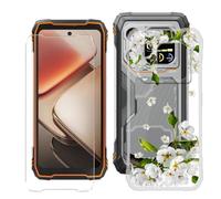 BUNALFaa Funda para Blackview Xplore X1 (6.78") Teléfono + Protectores de Pantalla 9H Dureza Vidrio Templado, Antigolpes y Antiarañazos Protectora Prueba de Caídas -Flor de Pera