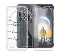 BUNALFaa Funda para Cubot Kingkong Ace 2 (6.56") Teléfono + Cristal Templado(2 Piezas), Cover Antigolpes Funda y Protector a Case Prueba de Caídas + Vidrio Templado - Texto Minimalista