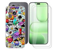 BUNALFaa Funda para Honor 600 Lite (6.6") Teléfono + Protectores de Pantalla 9H Dureza Vidrio Templado(2 Piezas), Antigolpes y Antiarañazos Protectora Prueba de Caídas -Ojos múltiples