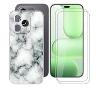 BUNALFaa Funda para Honor 600 Lite (6.6") Teléfono + Protectores de Pantalla 9H Dureza Vidrio Templado(2 Piezas), Antigolpes y Antiarañazos Protectora Prueba de Caídas -Patrón de Piedra