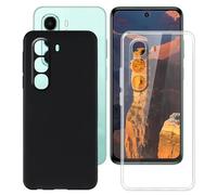 BUNALFaa Funda para Itel A95 5G (6.67") Teléfono, [2 Paquetes] Capa Antigolpes Silicona a Prueba de Caídas Case Protectora Carcasa TPU Suave - Negro+Clear