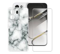 BUNALFaa Funda para OnePlus Turbo 6V (6.78") Teléfono + Protectores de Pantalla 9H Dureza Vidrio Templado, Antigolpes y Antiarañazos Protectora Prueba de Caídas -Patrón de Piedra