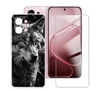 BUNALFaa Funda para OPPO A6 5G (6.75") Teléfono + Protectores de Pantalla 9H Dureza Vidrio Templado, Antigolpes y Antiarañazos Protectora Prueba de Caídas -Tigre Negro