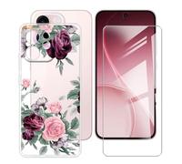 BUNALFaa Funda para OPPO Reno15c 5G (6.57") Teléfono + Protectores de Pantalla 9H Dureza Vidrio Templado, Antigolpes y Antiarañazos Protectora Prueba de Caídas -Flor Irregular