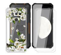 BUNALFaa Funda para Oukitel WP23S (6.52") Teléfono + Protectores de Pantalla 9H Dureza Vidrio Templado(2 Piezas), Antigolpes y Antiarañazos Protectora Prueba de Caídas -Flor de Pera