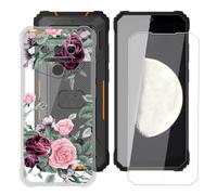 BUNALFaa Funda para Oukitel WP23S (6.52") Teléfono + Protectores de Pantalla 9H Dureza Vidrio Templado, Antigolpes y Antiarañazos Protectora Prueba de Caídas -Flor Irregular