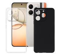 BUNALFaa Funda para Realme Narzo 90 5G (6.57") Teléfono, [2 Paquetes] Capa Antigolpes Silicona a Prueba de Caídas Case Protectora Carcasa TPU Suave - Negro+Clear