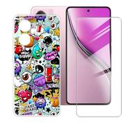 BUNALFaa Funda para Realme P3 5G (6.67") Teléfono + Protectores de Pantalla 9H Dureza Vidrio Templado, Antigolpes y Antiarañazos Protectora Prueba de Caídas -Ojos múltiples