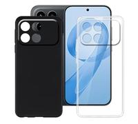 BUNALFaa Funda para Redmi K90 (6.59") Teléfono, [2 Paquetes] Capa Antigolpes Silicona a Prueba de Caídas Case Protectora Carcasa TPU Suave - Negro+Clear