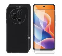 BUNALFaa Funda para TCL 605 (6.67") Teléfono + Cristal Templado, Capa Antigolpes y Antiarañazos Protector Silicona Funda Móvil para TCL 605 - Negro
