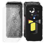 BUNALFaa Funda para Ulefone Armor 29 Ultra (6.67") Teléfono + Cristal Templado(3 Piezas), Capa Antigolpes Silicona a Prueba de Caídas Funda Móvil para Protectora TPU Suave - Negro