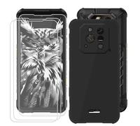 BUNALFaa Funda para Ulefone RugOne Xever 7 (6.67") Teléfono + 9H Dureza Cristal Templado (3 Piezas), Antigolpes Silicona a Prueba de Caídas Funda Móvil Protectora TPU Suave Case- Negro