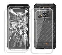 BUNALFaa Funda para Ulefone RugOne Xever 7 (6.67") Teléfono + 9H Dureza Cristal Templado (3 Piezas), Cover Antigolpes Protector a Case Prueba de Caídas + Vidrio Templado - Clear
