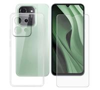 BUNALFaa Funda para Xiaomi Poco C85 5G (6.9") Teléfono + Protectores de Pantalla 9H Dureza Vidrio Templado, Antigolpes y Antiarañazos Protectora Prueba de Caídas- Transparent