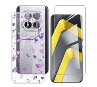 BUNALFaa Funda para Xiaomi Poco M8 Pro (6.83") Móvil Case + Cristal Templado Protector de Pantalla Capa Antiarañazos Protector Transparente Silicona Carcasas para -Sentido de la atmósfera