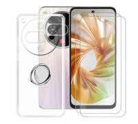 BUNALFaa Funda para ZTE Nubia Focus 2 5G (6.7") Teléfono + 9H Dureza Cristal Templado (2 Piezas), Cover Antigolpes Silicona Case Protector Prueba de Caídas con Anillo Soporte Móvil Rotación 360°