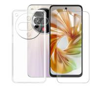 BUNALFaa Funda para ZTE Nubia Focus 2 5G (6.7") Teléfono + Protectores de Pantalla 9H Dureza Vidrio Templado, Antigolpes y Antiarañazos Protectora Prueba de Caídas- Transparent