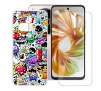 BUNALFaa Funda para ZTE Nubia Focus 2 5G (6.7") Teléfono + Protectores de Pantalla 9H Dureza Vidrio Templado, Antigolpes y Antiarañazos Protectora Prueba de Caídas -Ojos múltiples