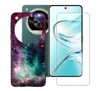 BUNALFaa Funda para ZTE Nubia Focus 2 Ultra (6.8") Móvil Case + Cristal Templado Protector de Pantalla Capa Antiarañazos Protector Black Silicona Carcasas para -Cielo Estrellado Colorido