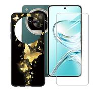 BUNALFaa Funda para ZTE Nubia Focus 2 Ultra (6.8") Móvil Case + Cristal Templado Protector de Pantalla Capa Antigolpes Protector Black Silicona Carcasas para -Abrazar los sueños