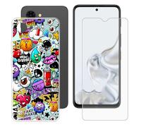 BUNALFaa Funda para ZTE Nubia S2 Lite (6.7") Teléfono + Protectores de Pantalla 9H Dureza Vidrio Templado, Antigolpes y Antiarañazos Protectora Prueba de Caídas -Ojos múltiples