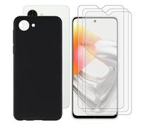 BUNALFaa Funda para ZTE Nubia S2R (6.7") Teléfono + Cristal Templado(3 Piezas), Capa Antigolpes Silicona a Prueba de Caídas Funda Móvil para Protectora TPU Suave - Negro