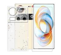 BUNALFaa Funda para ZTE Nubia Z70S Ultra (6.85") Móvil Case + Cristal Templado Protector de Pantalla Capa Antigolpes y Antiarañazos Protector Clear Silicona Carcasas para -Flor de Pera Blanca