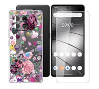 BUNALFaa Funda + Vidrio Templado para Gigaset GS6 Pro (6.67") | Carcasa tapa case suave silicona Transparent TPU Fundas +9H Dureza Vidrio balístico Cristal film Protector de Pantalla -E12