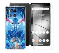 BUNALFaa Funda + Vidrio Templado para Gigaset GS6 Pro (6.67") | Carcasa tapa case suave silicona Transparent TPU Fundas +9H Dureza Vidrio balístico Cristal film Protector de Pantalla -E15