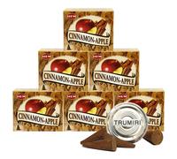 Bundador de soporte de cono de incienso trumiri con conos de incienso de manzana de canela de dobladillo - paquete de 6 (aproximadamente 60 conos)