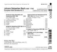 Bundies-Rohrig - Bach: Complete Violin Sonatas 3 / Musica Alta Ripa