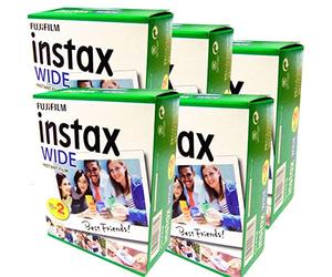 Bundle de 5 Packs con 20 película Instax amplia. Total 100 película