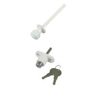 Bundle de Amig Seguridad para Ventanas Correderas: Pasador Mod. 40 + Cerradura Mod. 45 Blanco