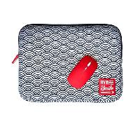 bundle funda sleeve para port til de 13 y 14 pulgadas smile kimono de neopreno estampado japon s seigaiha