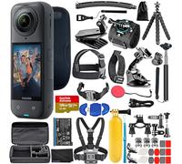 Bundle It Better Insta360 X5 - Cámara de acción impermeable 8K 360° + kit de accesorios 50 en 1 + tarjeta de 128 GB + más