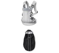 Bundle of BabyBjörn Mochila Porta Bebé Harmony, Malla 3D, Plata + Funda para Mochila Porta Bebé, Negro