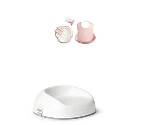 Bundle of BabyBjörn Vajilla con Babero, 5 piezas, Rosa pastel + Asiento Elevador, Blanco
