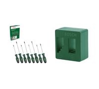 Bundle of Bosch Juego de destornilladores, 8 piezas (8 destornilladores de alto rendimiento para bricolaje; acero S2; empuñadura suave; punta magnética) + Bosch Magnetizador/desmagnetizador