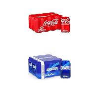 Bundle of Coca-Cola Sabor Original - Refresco de cola - Pack de 12 Latas, 330 ml + AQUARIUS Limón, Bebida Hidratante con Sales Minerales, Baja en Calorías, 9 x 330 ml