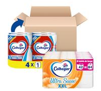 Bundle of Colhogar Paratodo Jumbo 4x1 - AHORA con media hoja - 4 Rollos - 2720 usos + Colhogar Ultra Suave XXL 7x6 - Papel Higiénico Suave - 2 Capas - Paquete de 42 Rollos Extra Largos