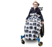 Bundlebean Funda acogedora para silla de ruedas infantil - Nailon impermeable con forro polar, bolsa frontal para calentar las manos, correas ajustables - Ajuste universal para silla de ruedas y