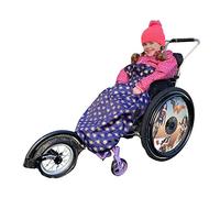 Bundlebean - Silla de ruedas infantil - Forro polar de nailon impermeable, bolsa frontal para calentar las manos, correas ajustables - Ajuste universal para sillas de ruedas y cochecitos para