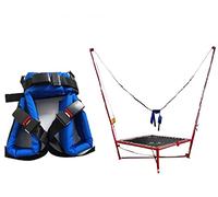 Bungee Trampolín Arnés, Accesorios De Trampolín Cuerda Salto Tres Gancho Hebilla Arnés De Seguridad Cinturón De Seguridad para Niños Adultos,Azul,M